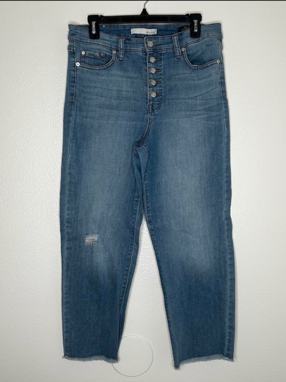 Ella Moss Womens Button Fly High-Rise Slim Straight Ankle Jeans Size 31